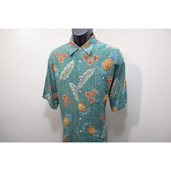 Campia Moda Hawaiian Shirt 100% Rayon Floral Tropical Vacation Mens Size Large - Picture 1 of 8